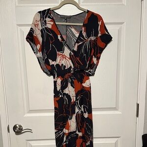 Tysa Black and Orange Floral Jumpsuit S
